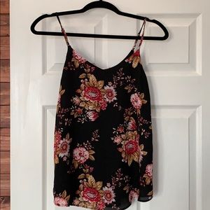 Black and floral tank top